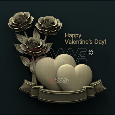 HEARTS AND FLOWERS 3D STL 3DWave